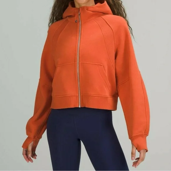 lululemon athletica | Tops | Lululemon Orange Zip Up Hoodie